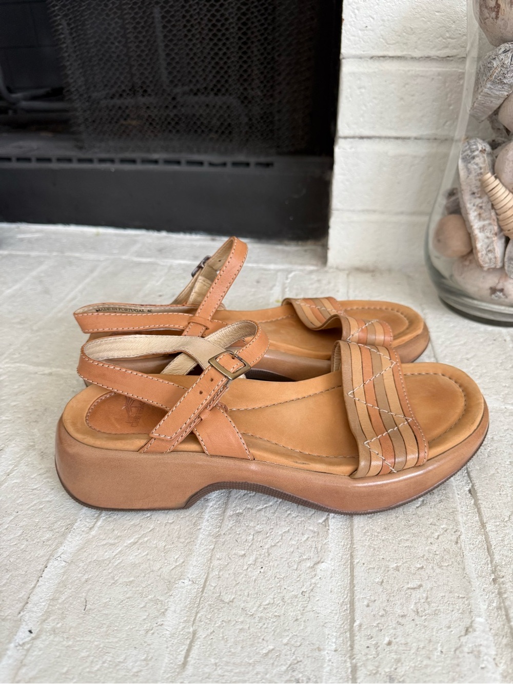 Aztec Dansko Clog Sandal Strappy Platform Slingback Buckle Lolita Boho Cottage40